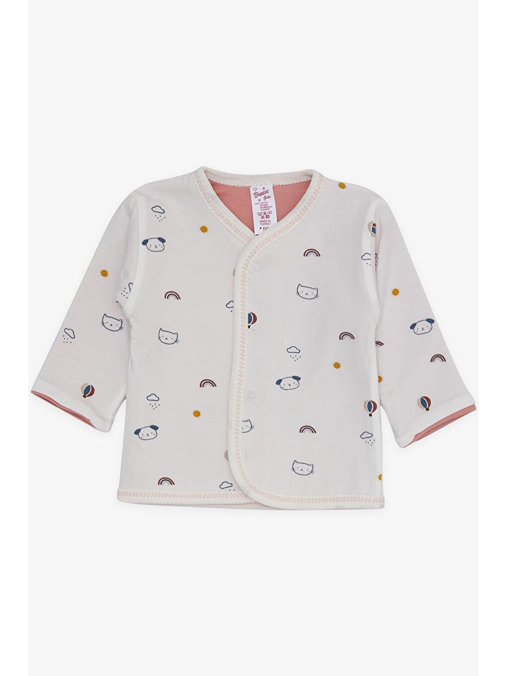 Kız Bebek Hastane Çıkışı 8 li Gökyüzü Temalı Hayvancık Desenli Ekru (0-3 Ay)-2