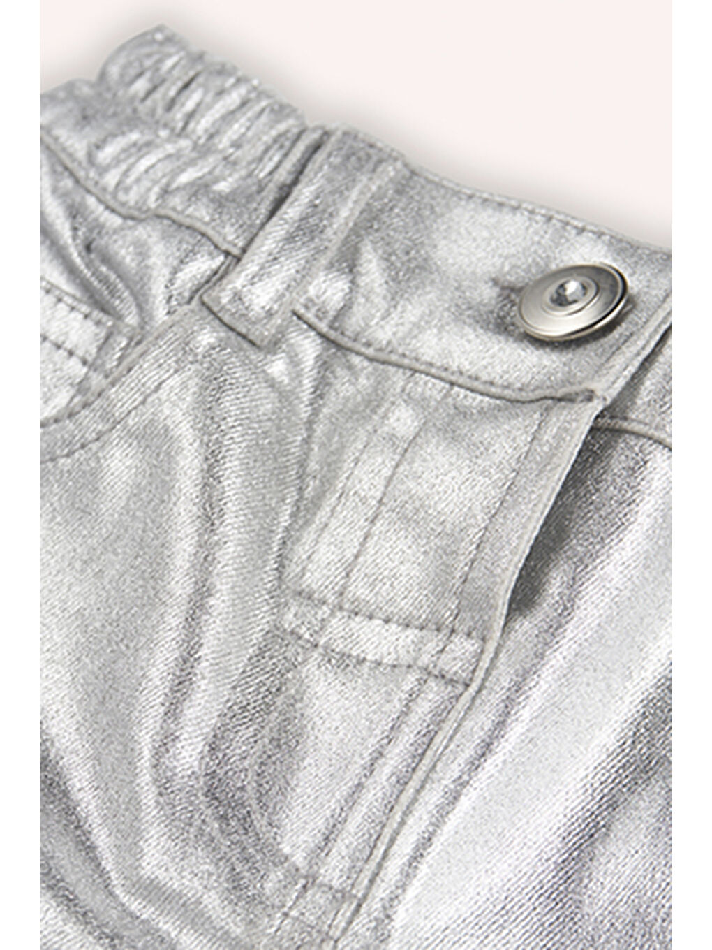 Kız Bebek Gümüş Varak Gri Jean Pantolon-2