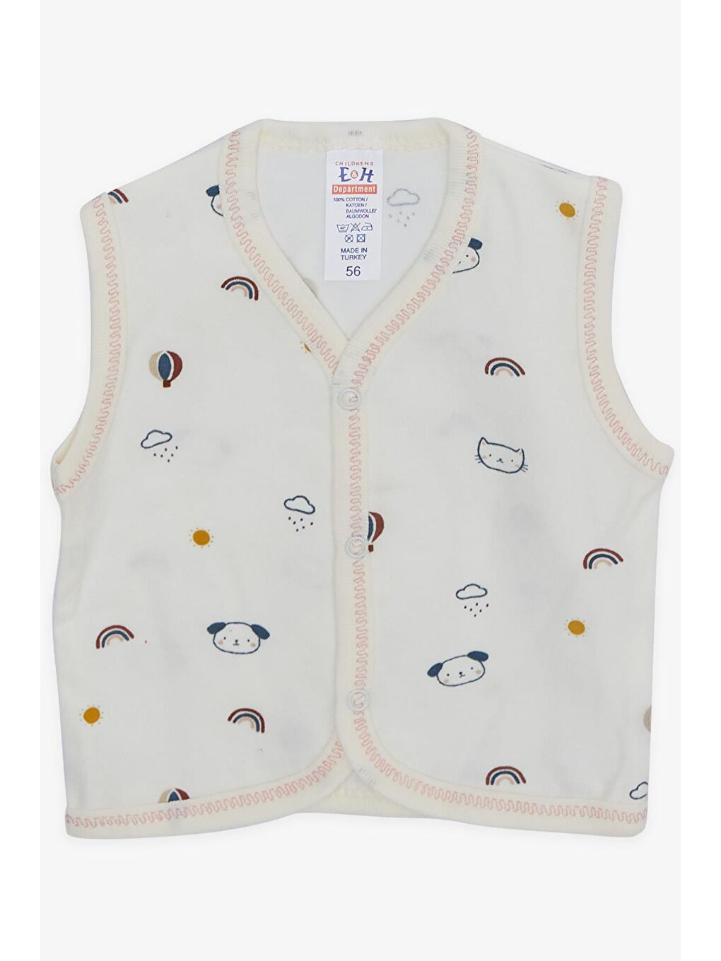 Kız Bebek Hastane Çıkışı 8 li Gökyüzü Temalı Hayvancık Desenli Ekru (0-3 Ay)-4