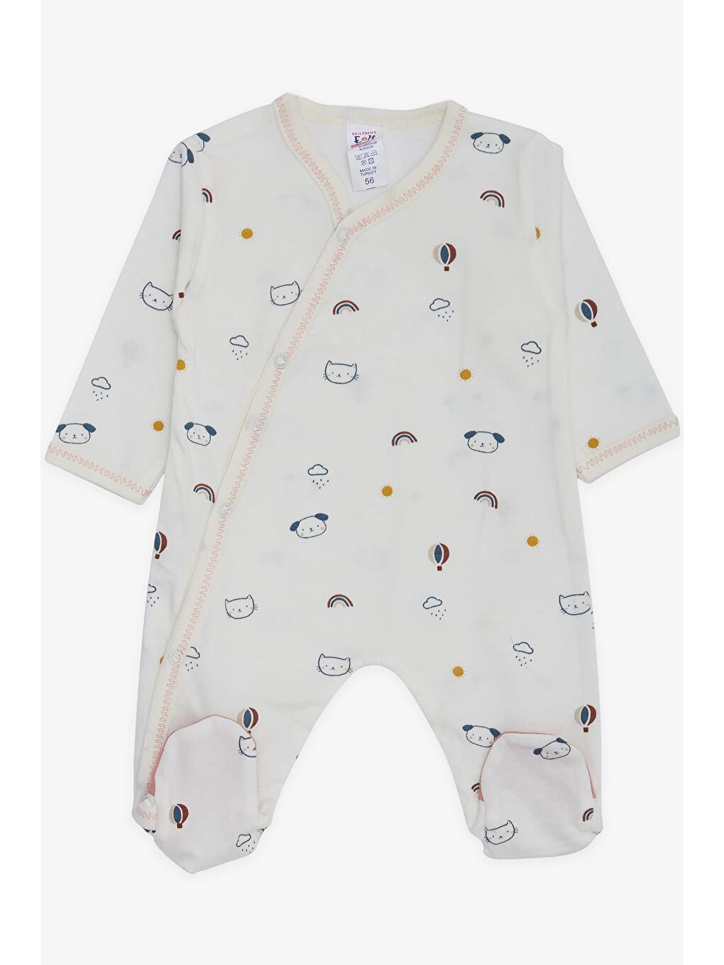 Kız Bebek Hastane Çıkışı 8 li Gökyüzü Temalı Hayvancık Desenli Ekru (0-3 Ay)-5