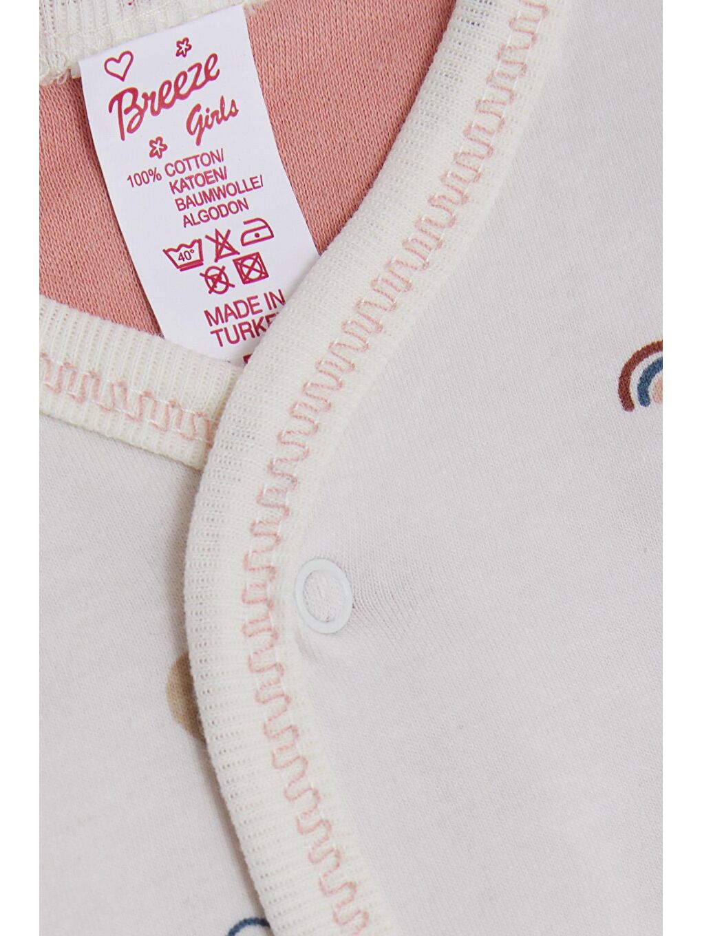 Kız Bebek Hastane Çıkışı 8 li Gökyüzü Temalı Hayvancık Desenli Ekru (0-3 Ay)-6