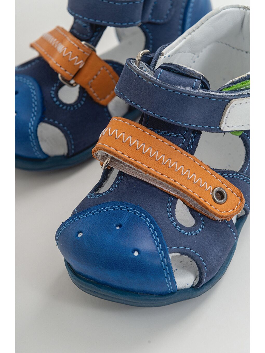 Mavi Erkek Çocuk Jean Deri Ortopedik Destekli İlk Adım Ayakkabı
