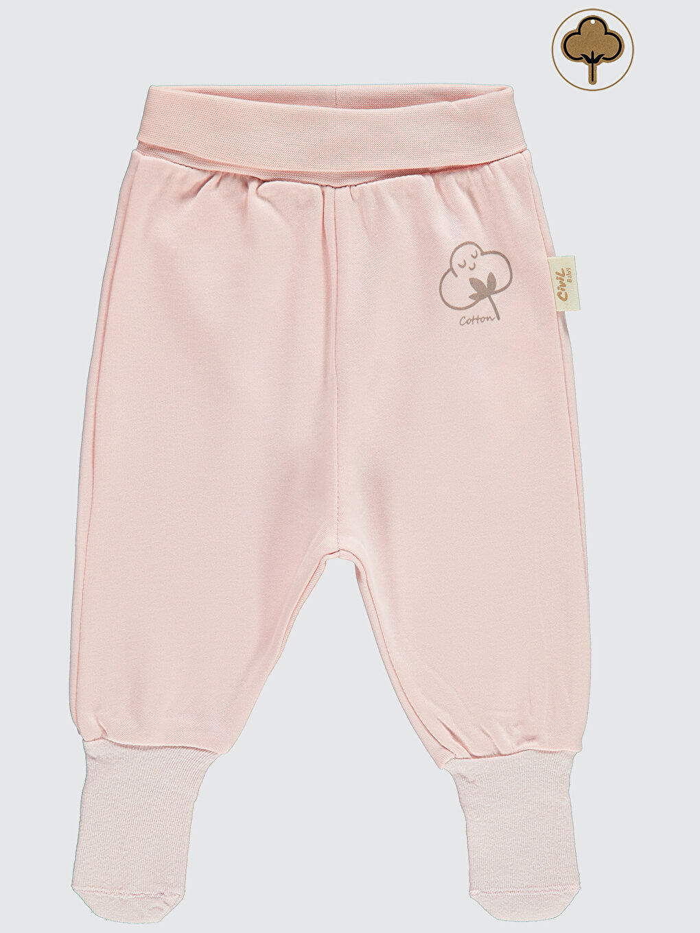 Baby Bebek Organik Çoraptolon 1-9 Ay Pembe