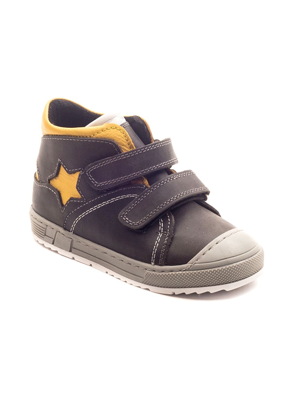 Erkek Çocuk Gri Deri Ortopedik Destekli Çocuk Bot-1