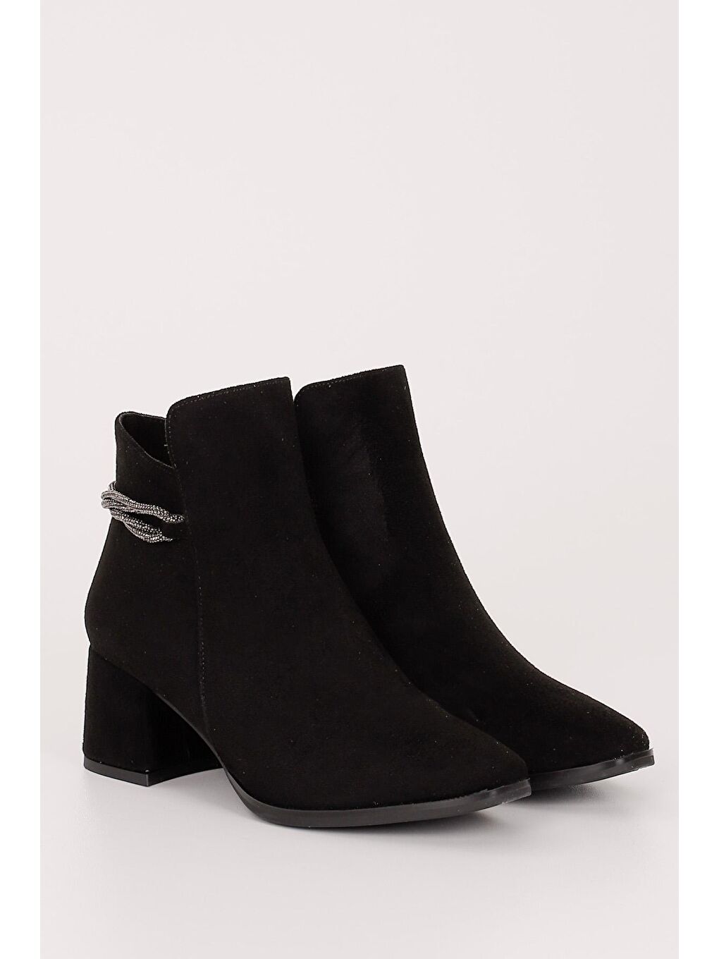 Siyah SİYAH  Kalın Topuklu Fermuarlı Kadın Günlük Bot 35105-1