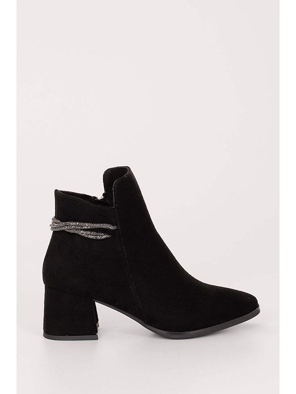 Siyah SİYAH  Kalın Topuklu Fermuarlı Kadın Günlük Bot 35105-3