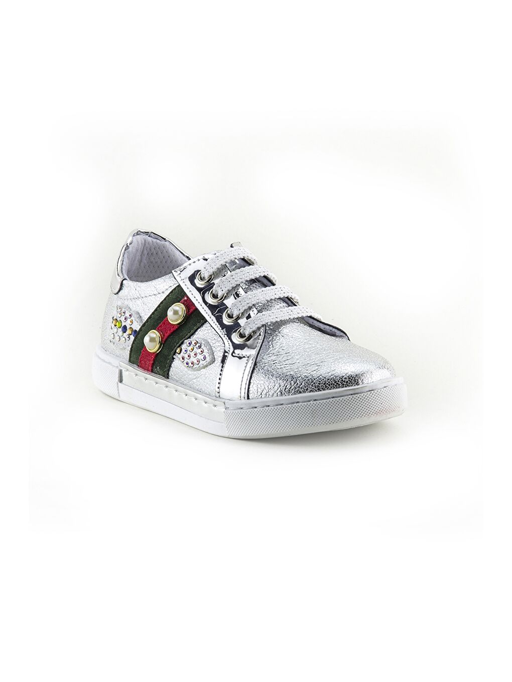 Gri Kız Çocuk Gümüş Ortopedik Destekli Çocuk Ayakkabı-1