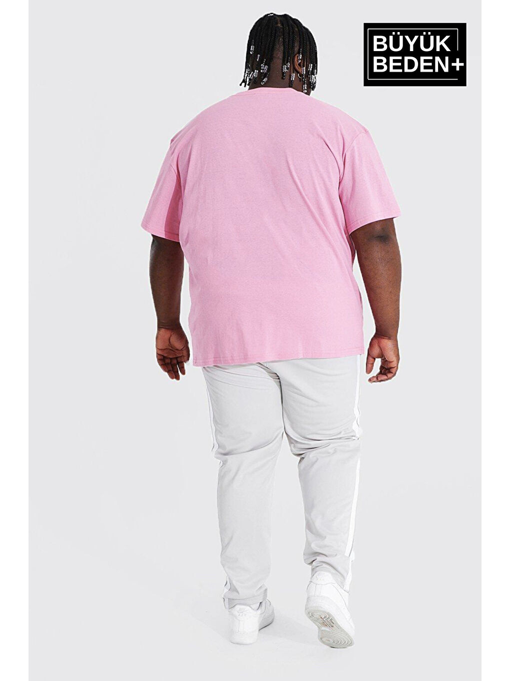 Pembe Erkek  Chef's Selection Baskılı Bisiklet Yaka Büyük Beden Tişört SPR25BTS908-1