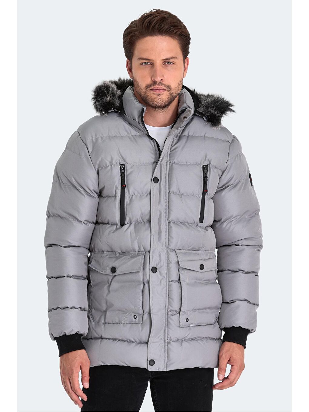 HARVIE KTN Erkek Şişme Mont Koyu Gri