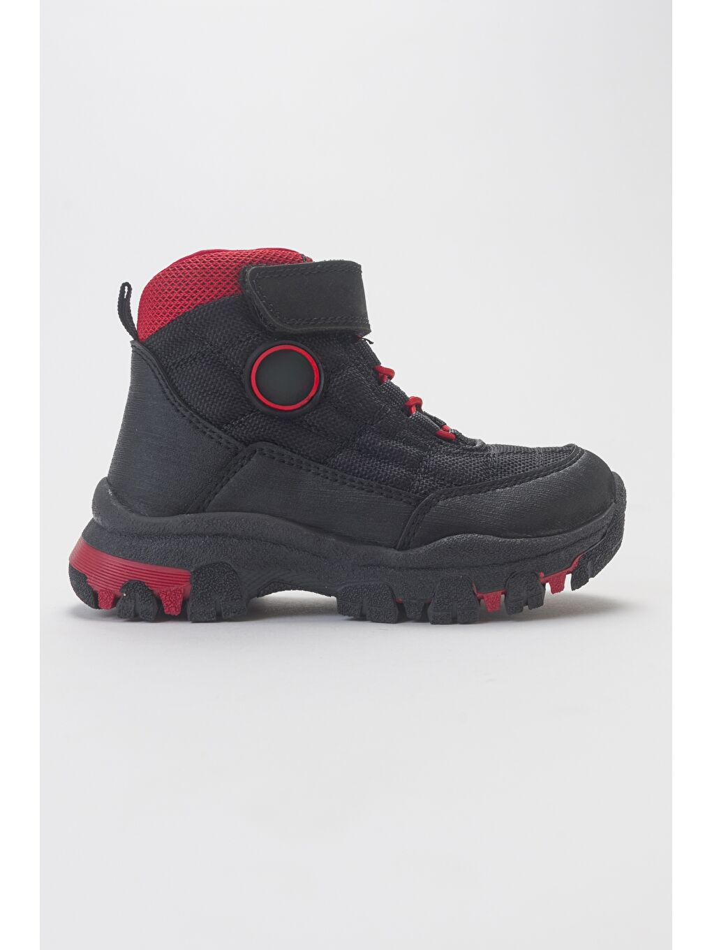 Erkek Çocuk Siyah-Kırmızı Microfiber Trekking Çocuk Bot-3