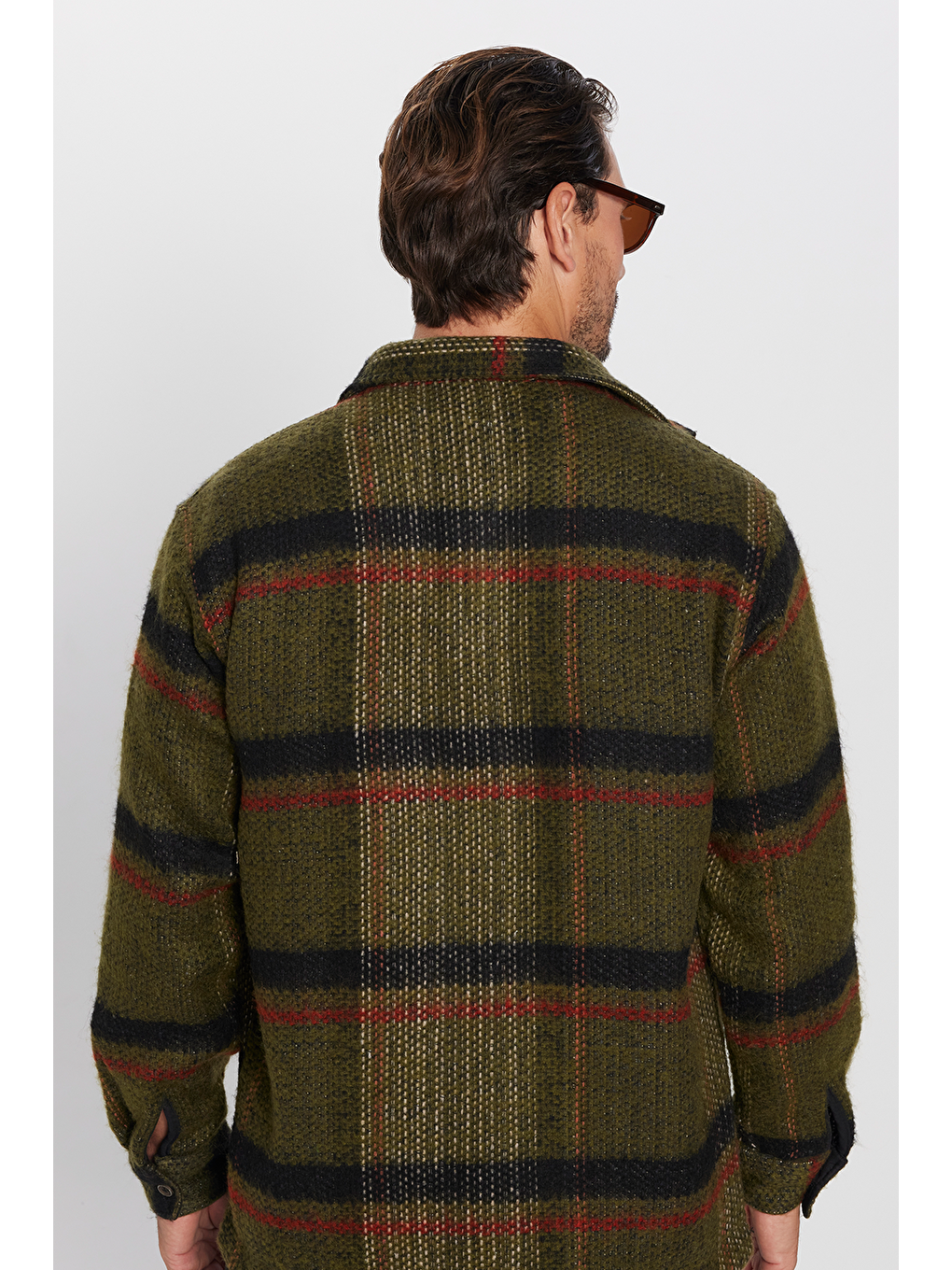 Karışık Erkek Relax Fit Rahat Kesim Tek Cepli Kareli Kışlık Oduncu Gömlek-3