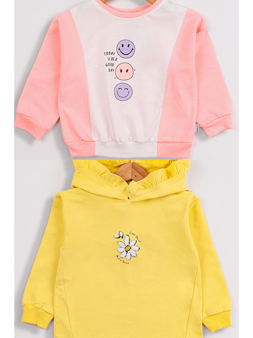 MİSSTUFFY Sarı Kız Çocuk 2'li Paket Basic Sweatshirt