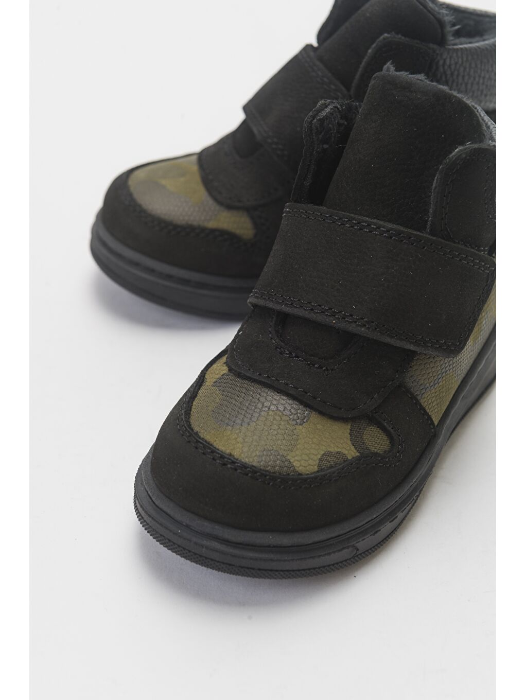 Erkek Çocuk Siyah Hakiki Deri Çocuk Bot