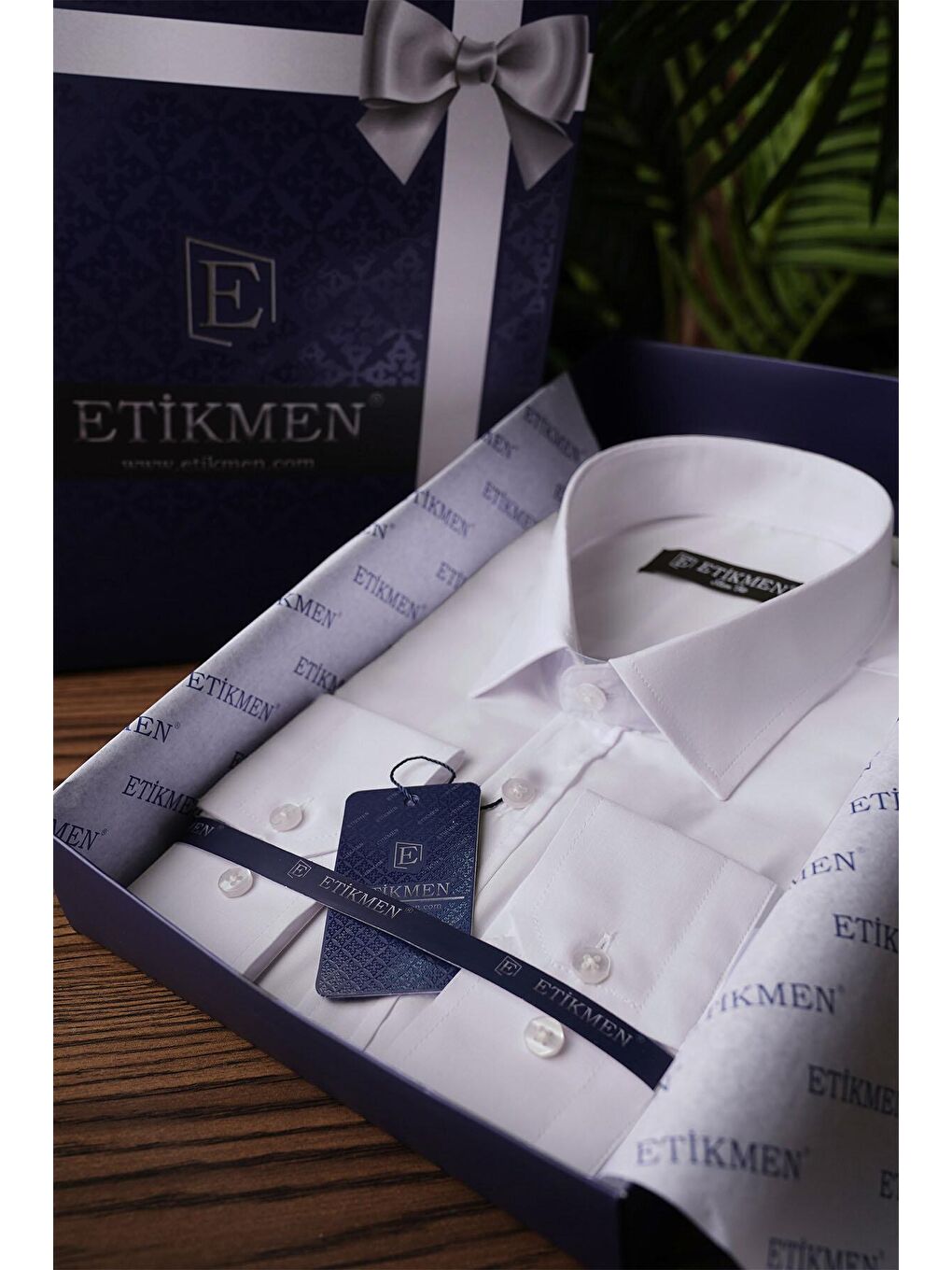 Etikmen Kolay Ütülenebilir Dakron Düz Beyaz Slimfit Erkek Gömlek - 3