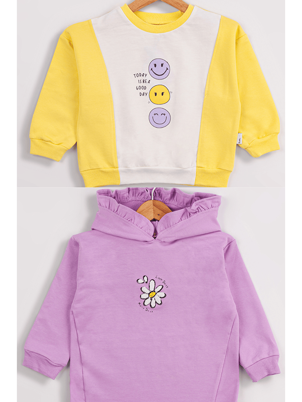 MİSSTUFFY Sarı Kız Çocuk 2'li Paket Basic Sweatshirt