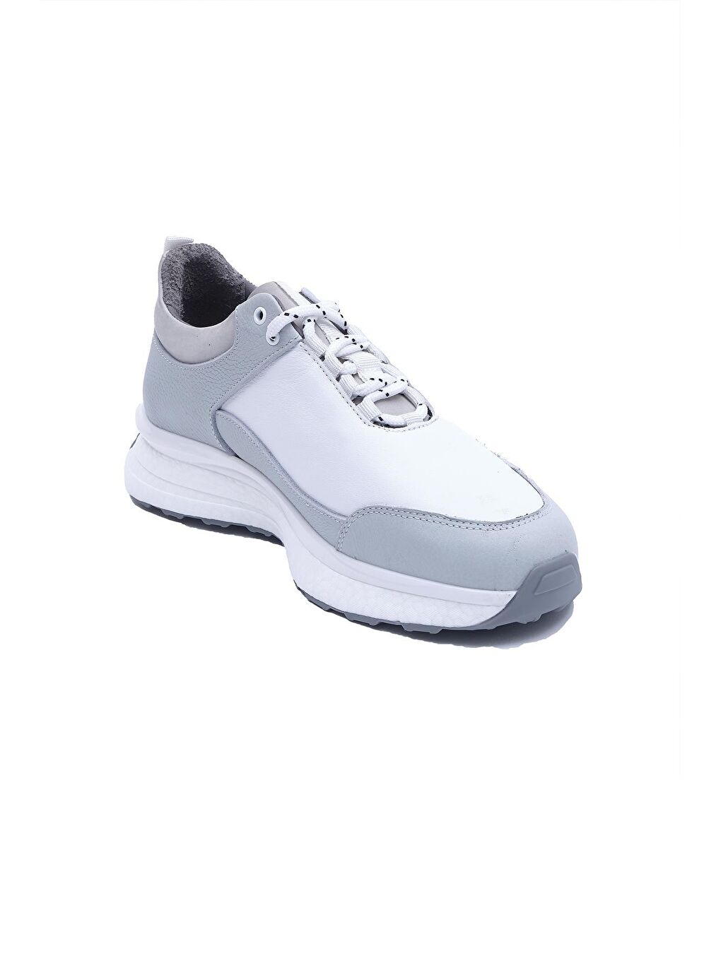 Beyaz Brendon Erkek Haki Deri Bağcıklı Sneaker-2