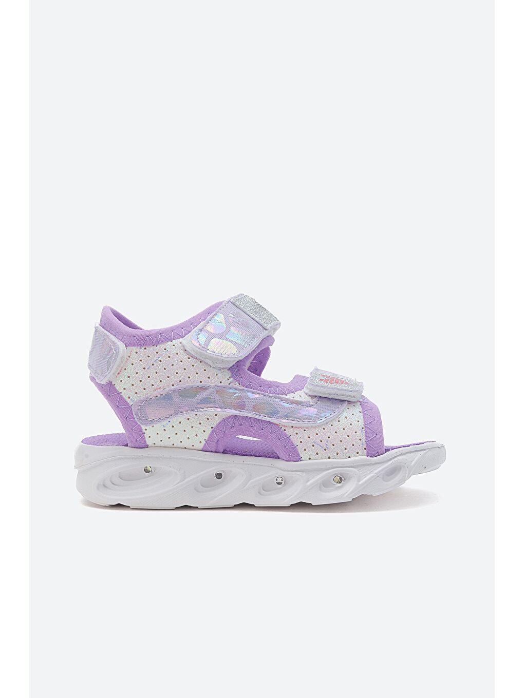 Kız Çocuk Beyaz-Lila Işıklı Anatomik Hafif Günlük Sandalet-3