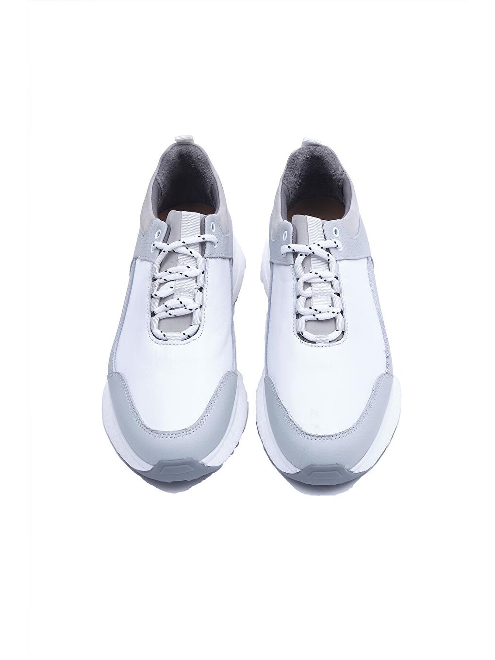 Beyaz Brendon Erkek Haki Deri Bağcıklı Sneaker-3