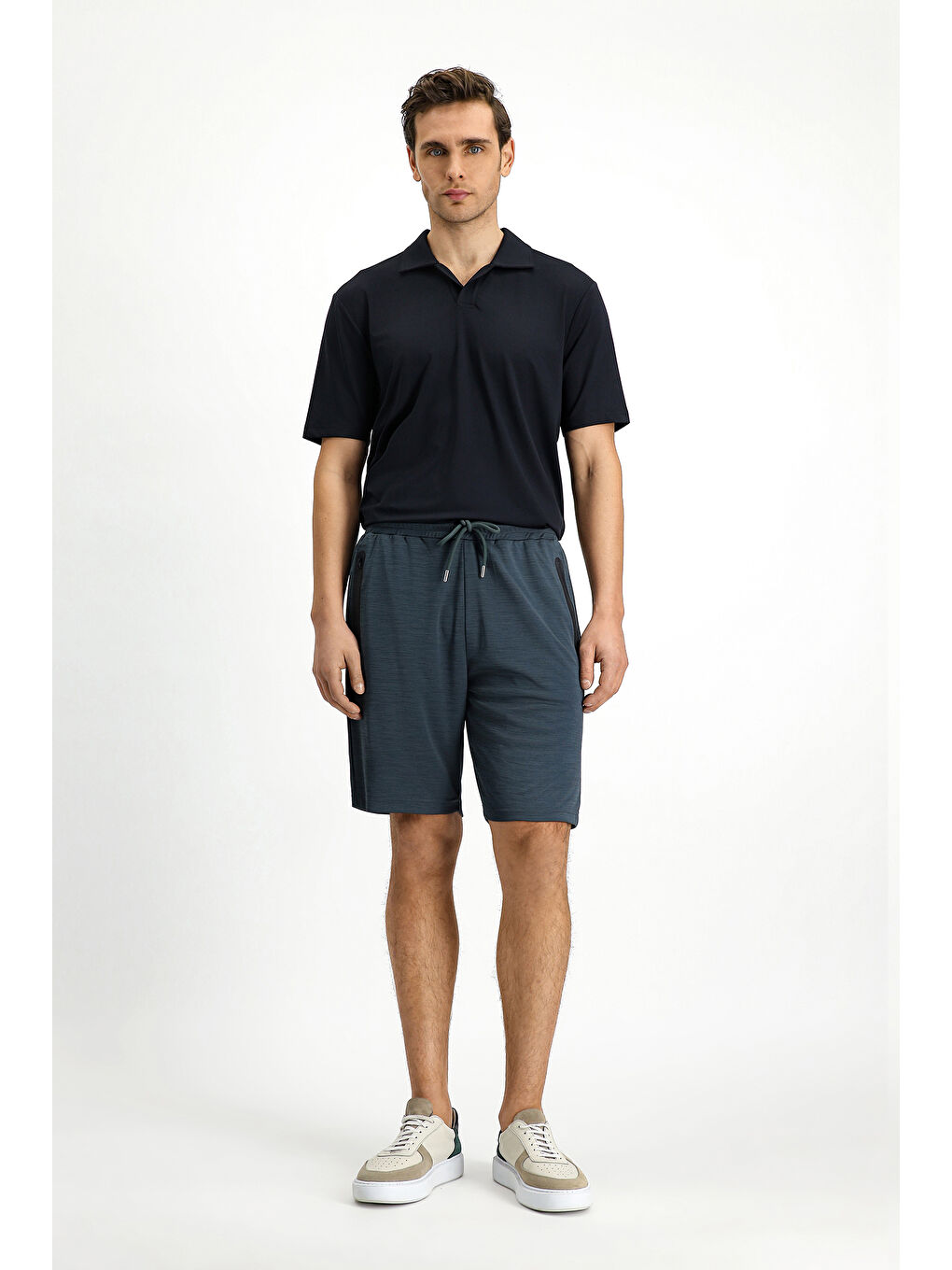 Antrasit Örme Spor Şort-2