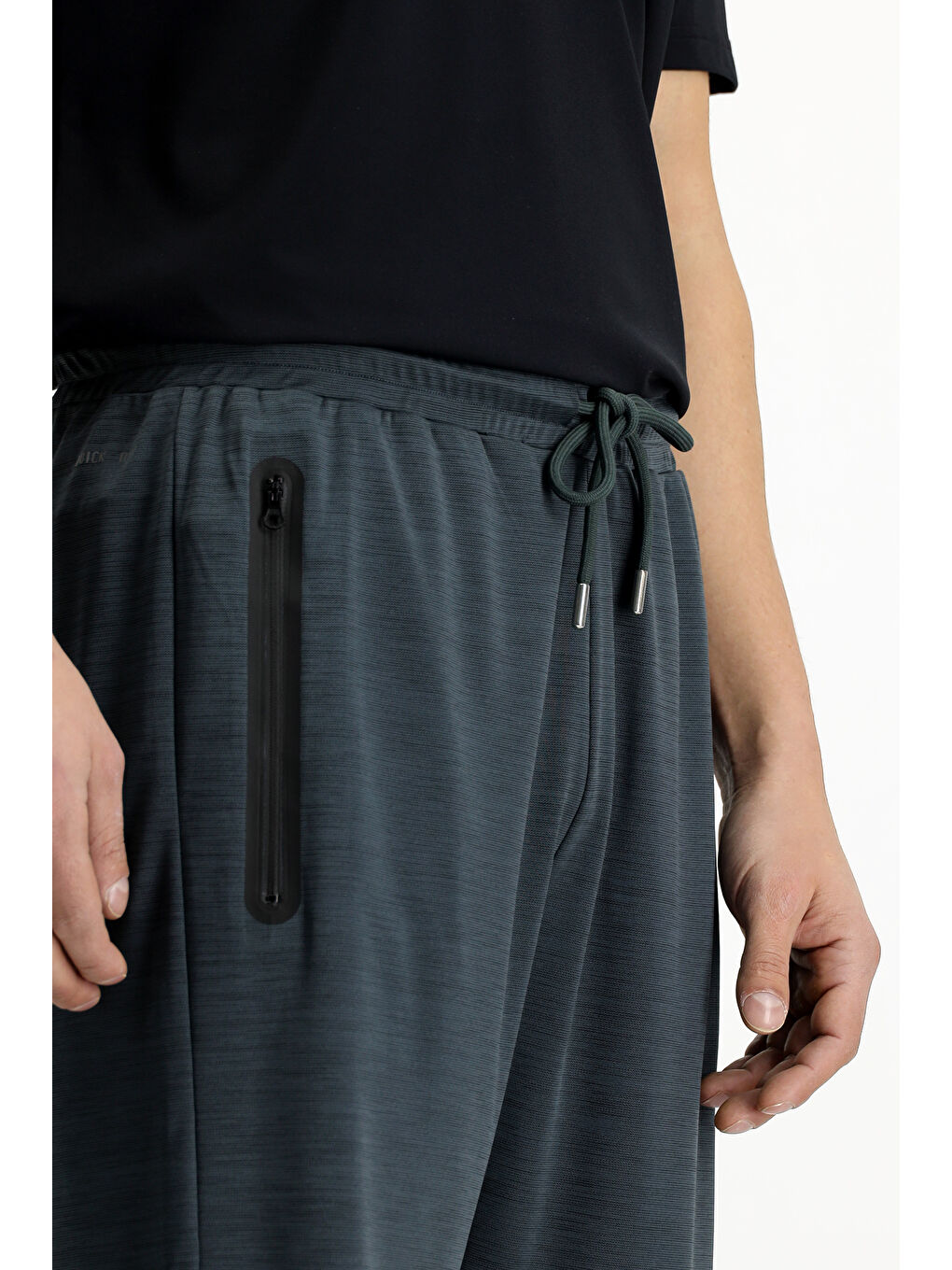 Antrasit Örme Spor Şort-4