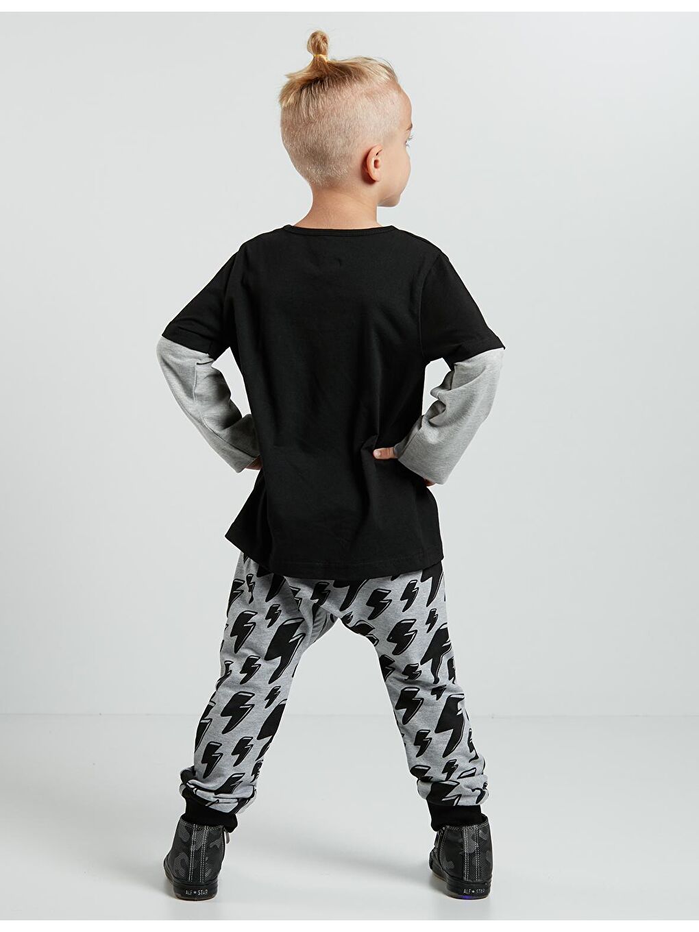 Karışık Sarı Şimşek Erkek Çocuk Pantolon Takım-1