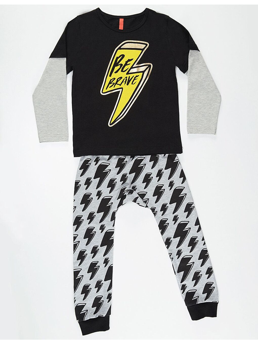 Karışık Sarı Şimşek Erkek Çocuk Pantolon Takım-2