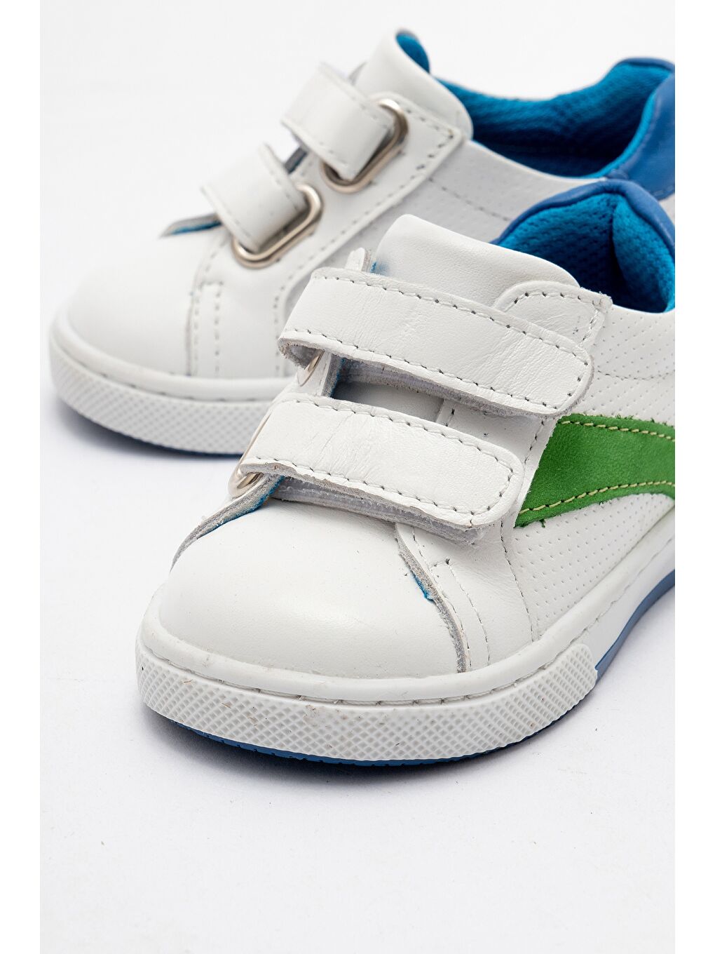 Erkek Çocuk Beyaz Hakiki Deri Günlük İlk Adım Ayakkabı-1