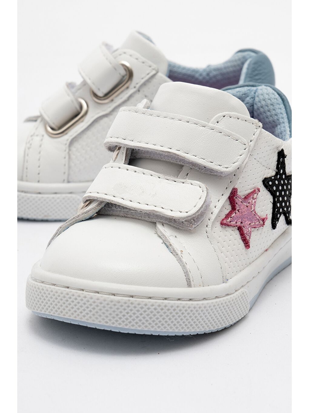 Kız Çocuk Beyaz Hakiki Deri Günlük İlk Adım Ayakkabı-1