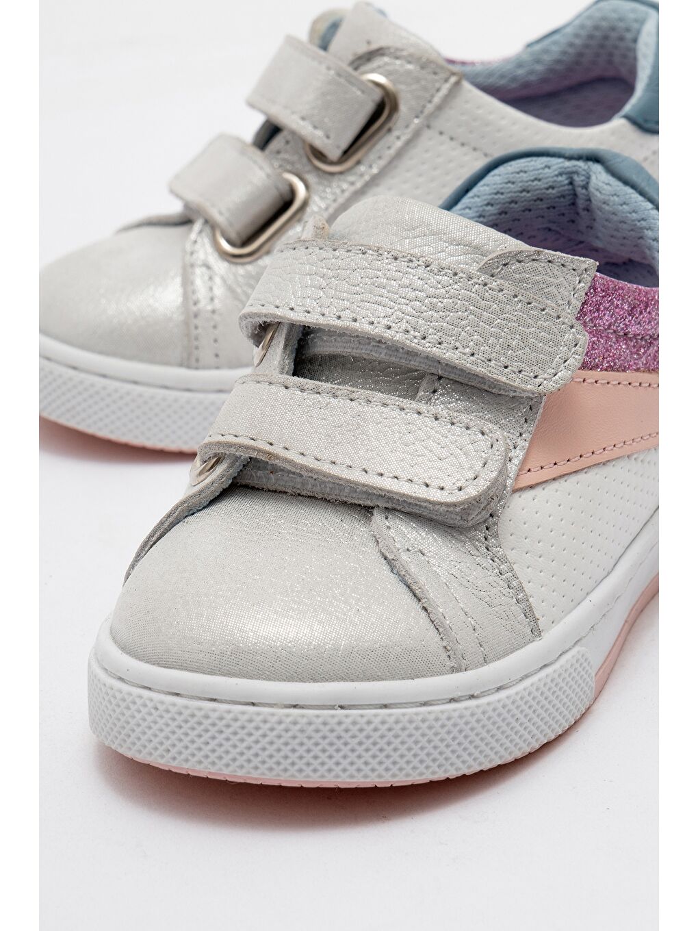 Kız Çocuk Beyaz Hakiki Deri Günlük İlk Adım Ayakkabı-1