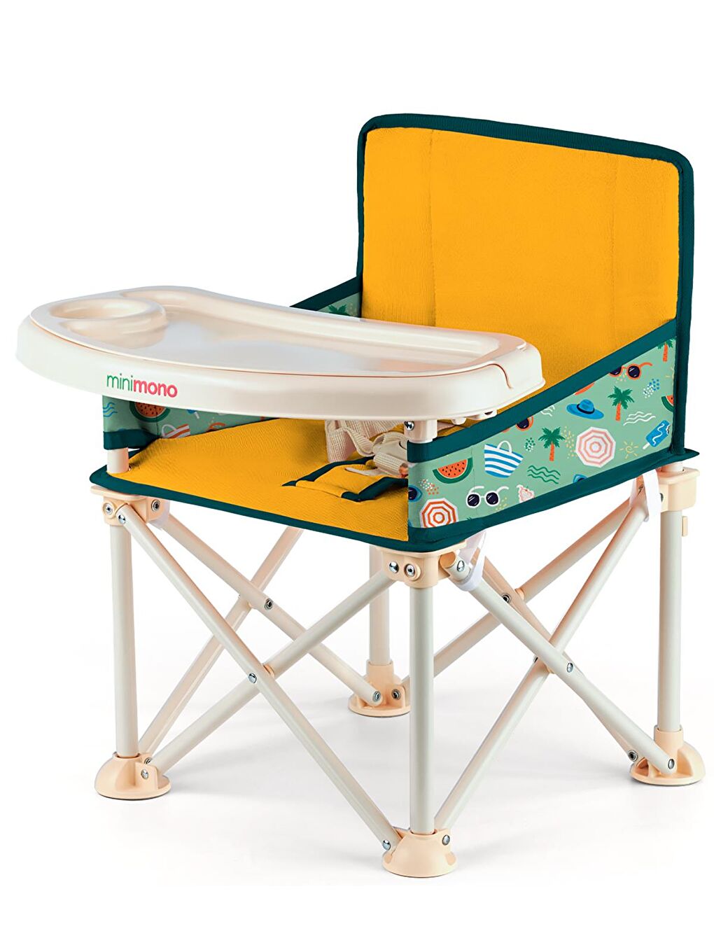 Büyük Boy Katlanır Portatif Mama Sandalyesi - Sarı-3