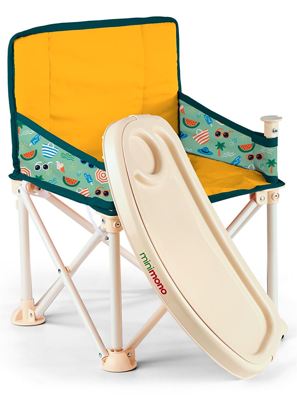 Büyük Boy Katlanır Portatif Mama Sandalyesi - Sarı-4