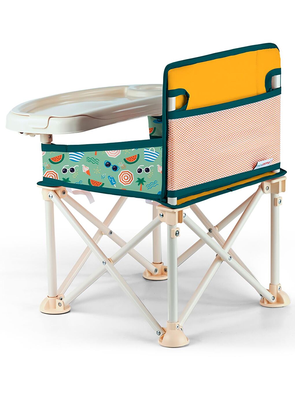 Büyük Boy Katlanır Portatif Mama Sandalyesi - Sarı-7