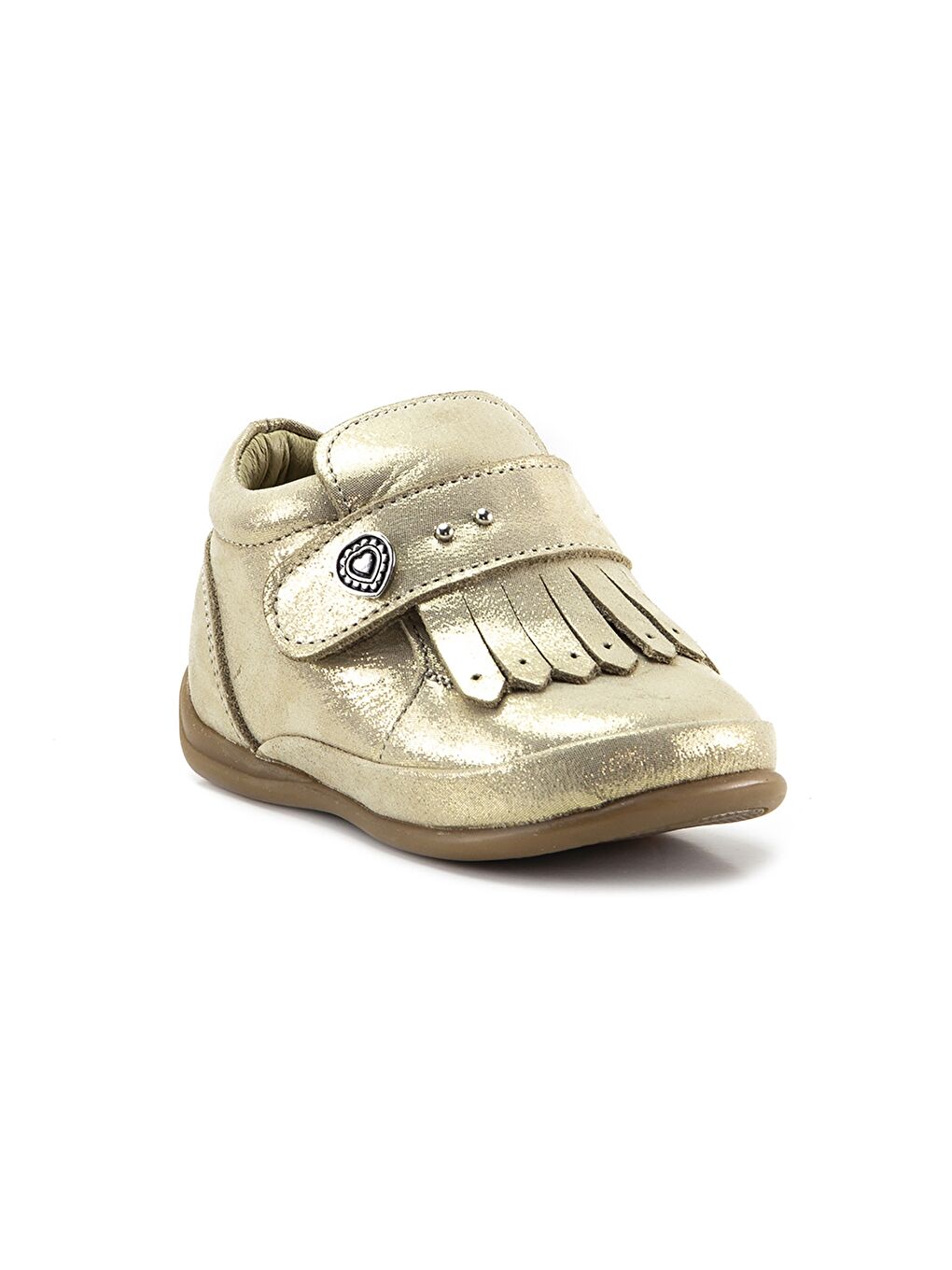 Kız Çocuk Bej Simli Deri Ortopedik Destekli İlk Adım Bot-1