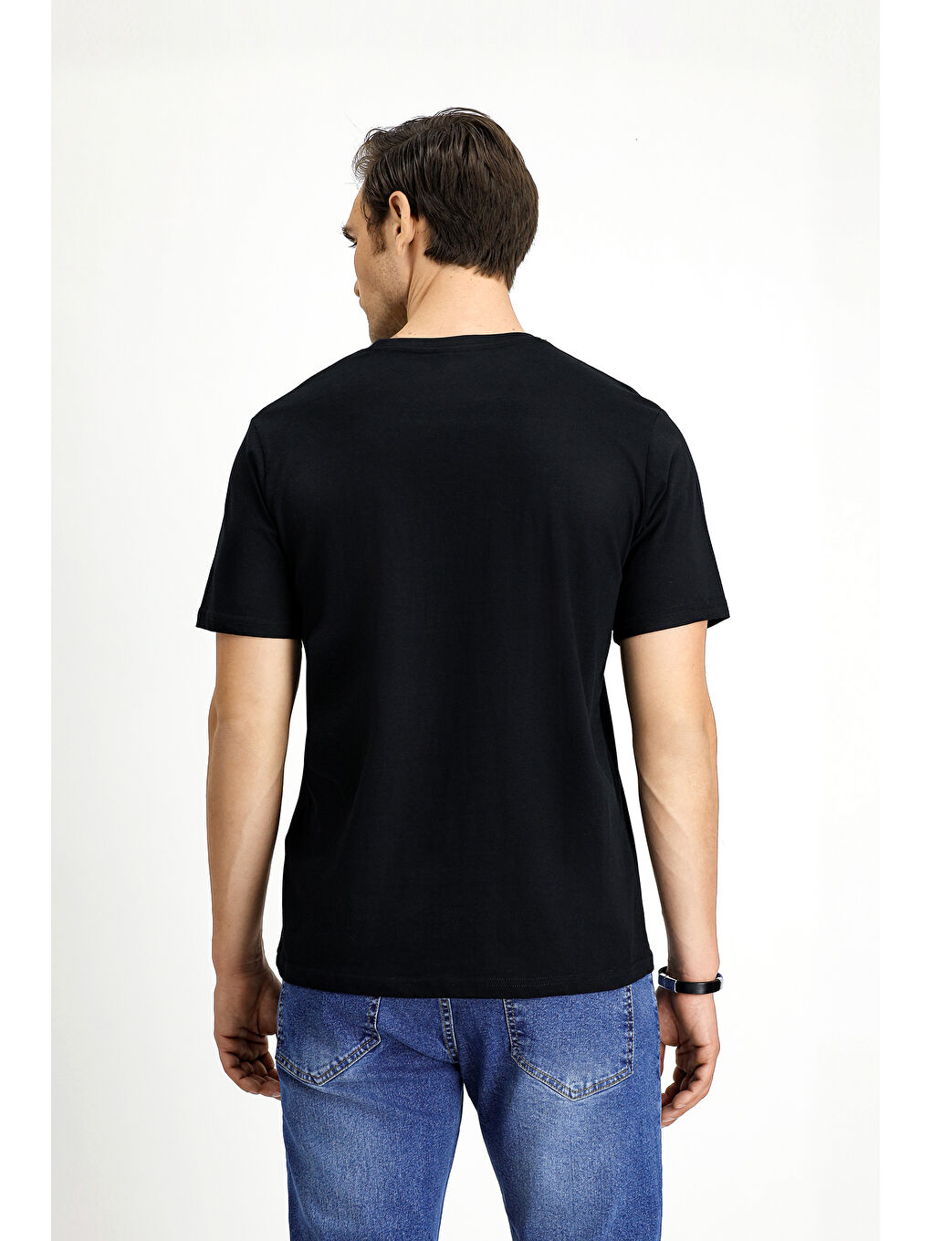 Beyaz Bisiklet Yaka Regular Fit Pamuk 3'lü %100 Pamuk Tişört Seti-2