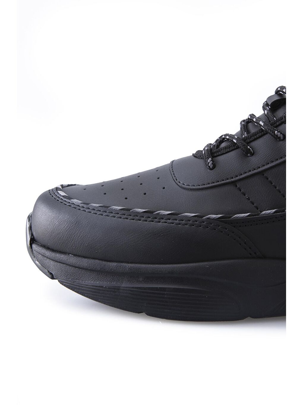 Siyah Yüksek Bilekli Şeritli Yüksek Taban Erkek Spor Ayakkabı - 89094-2