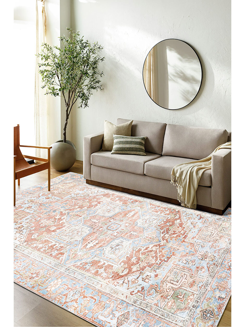 Pembe Dekoratif Özel Tasarım Yıkanabilir İnce Kaymaz Tabanlı Modern Halı KECE FR26-2