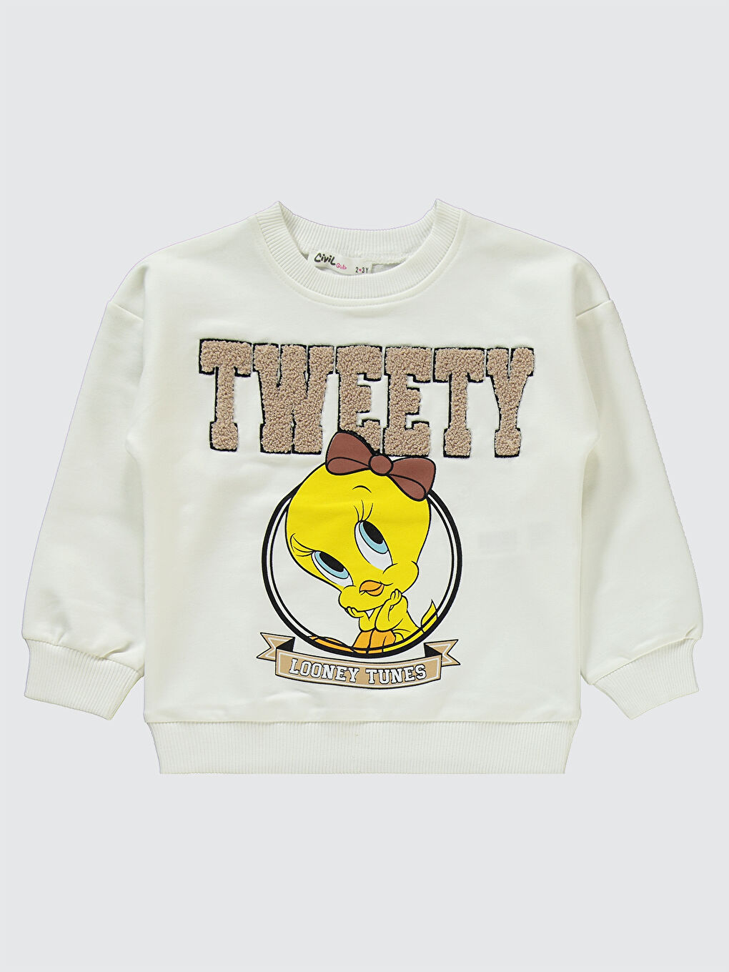 Tweety Kız Çocuk Eşofman Takımı 2-5 Yaş Ekru-2