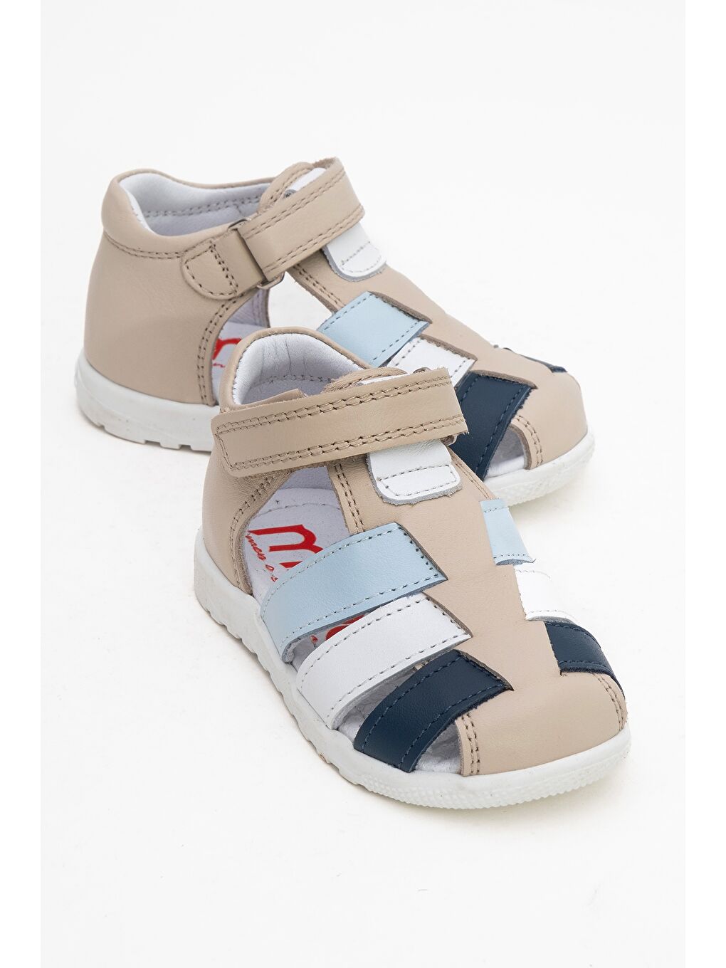 Erkek Çocuk Bej Hakiki Deri Günlük İlk Adım Ayakkabı