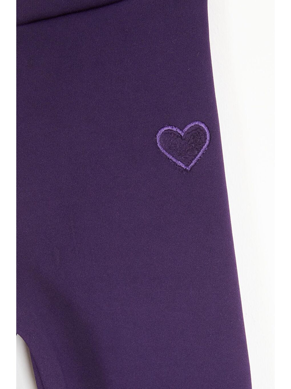 Mor Kalp Nakışlı İçi Pelüş Kız Çocuk Tayt 17103-2