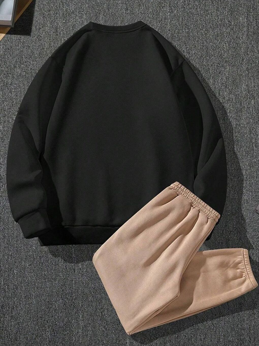 3 Iplik Siyah Vizon Cebi California Baskılı Alt Üst Eşofman Takım-1