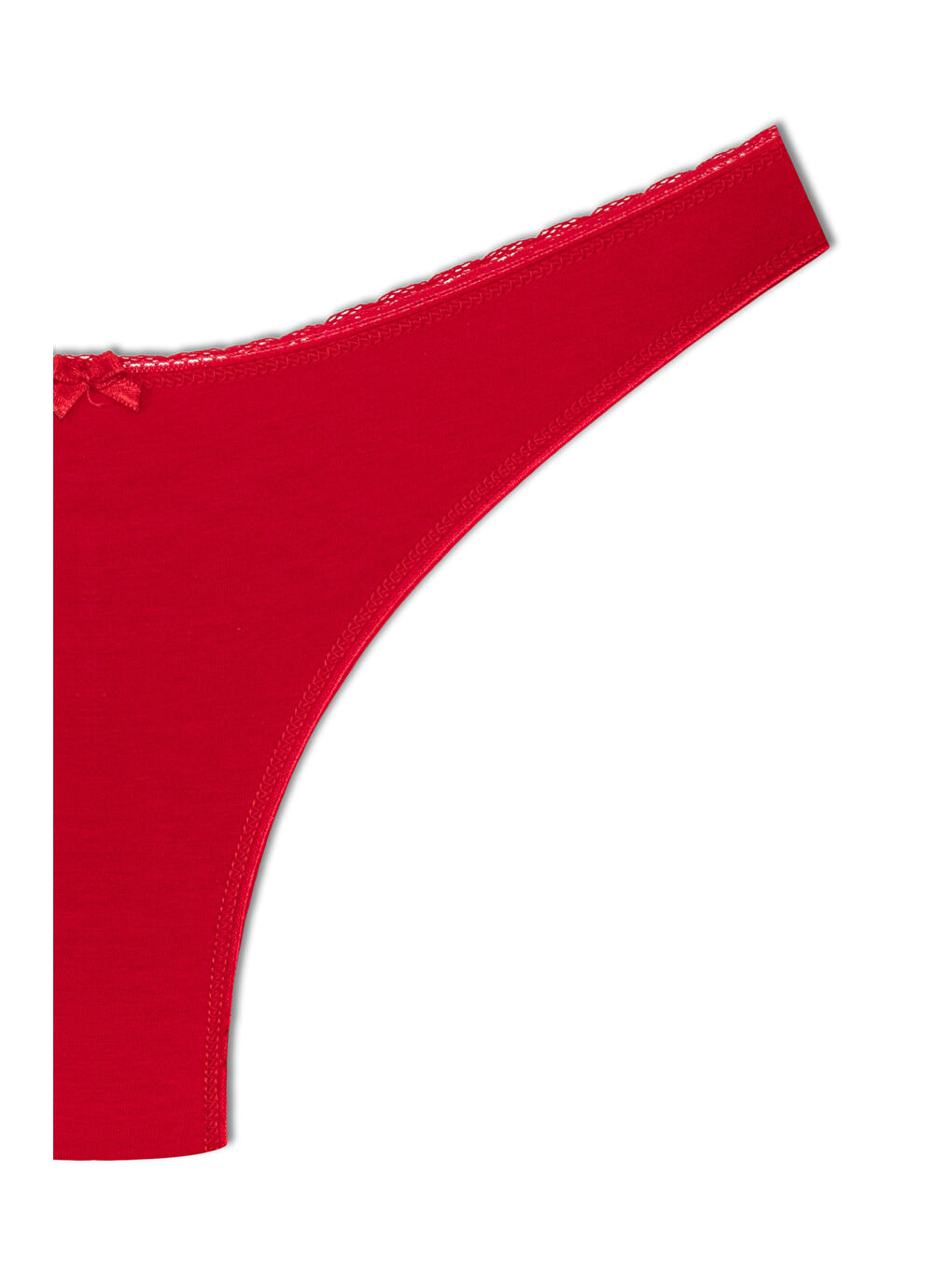 Kırmızı Pamuklu Yüksek Bel Brazil Kadın Külot-2