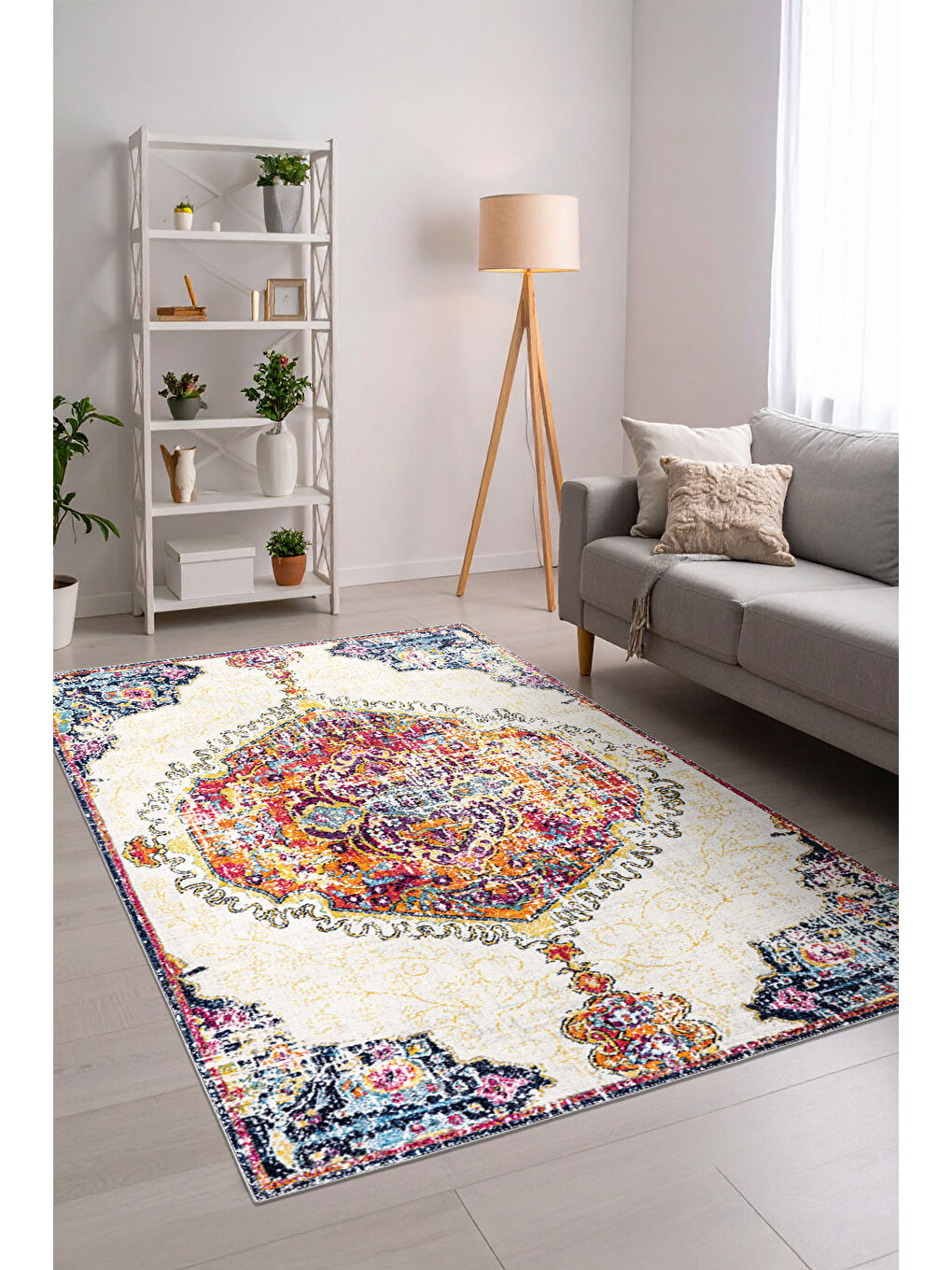 Turuncu Dekoratif Özel Tasarım Yıkanabilir İnce Kaymaz Tabanlı Modern Halı KECE FR24-1