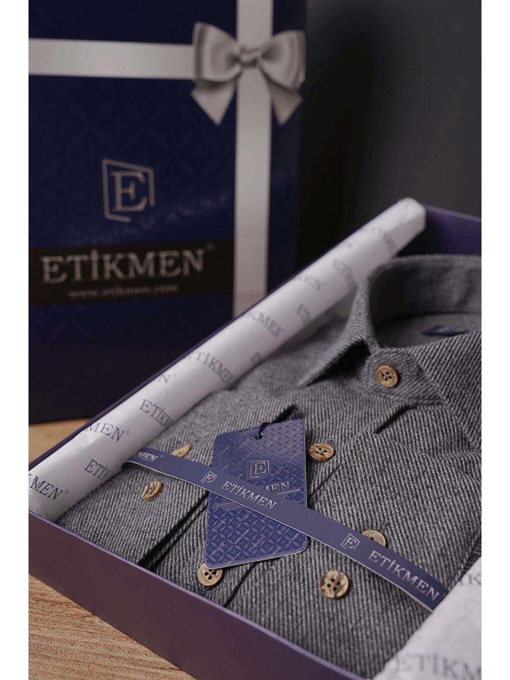 Etikmen Gri Füme Düz Oduncu Slimfit Erkek Gömlek - 5