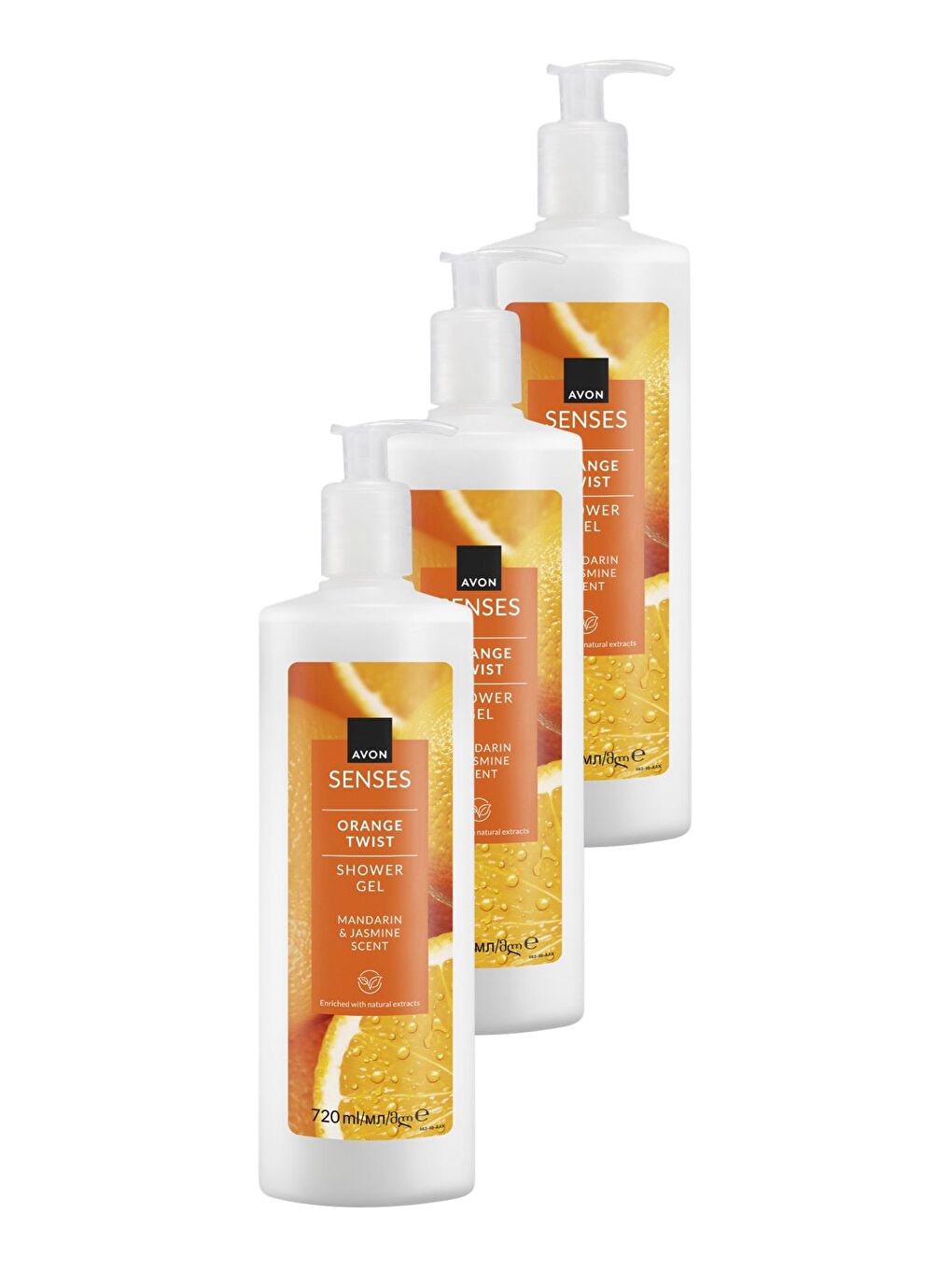 Senses Orange Twist Portakal ve Yasemin Kokulu Duş Jeli 720 Ml. Üçlü Set