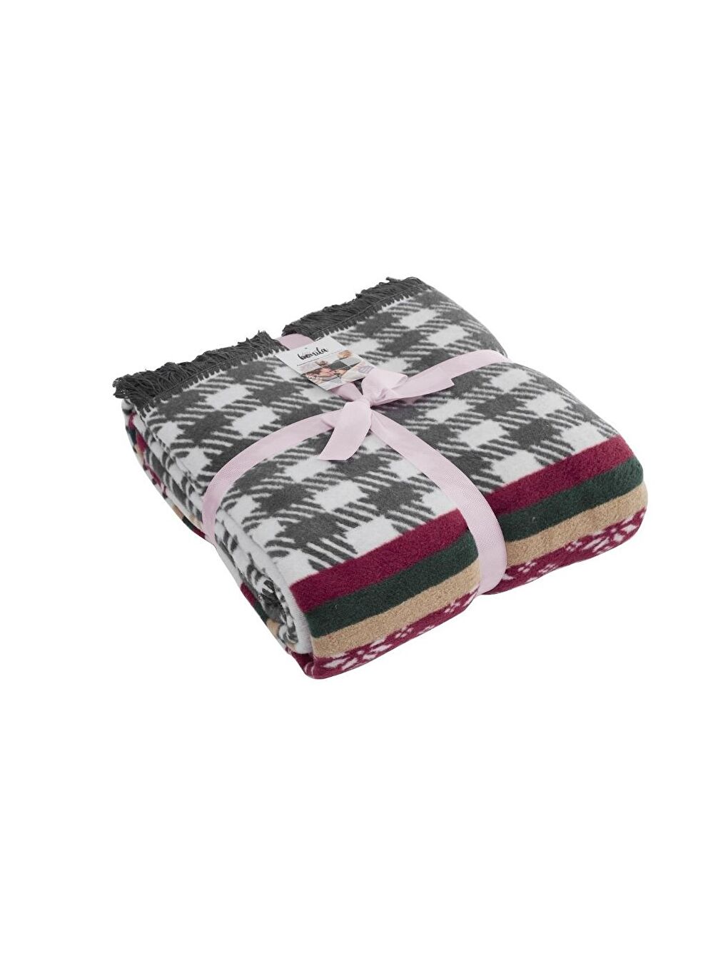 Kahverengi Çift Kişilik Pamuklu Battaniye Adali-1