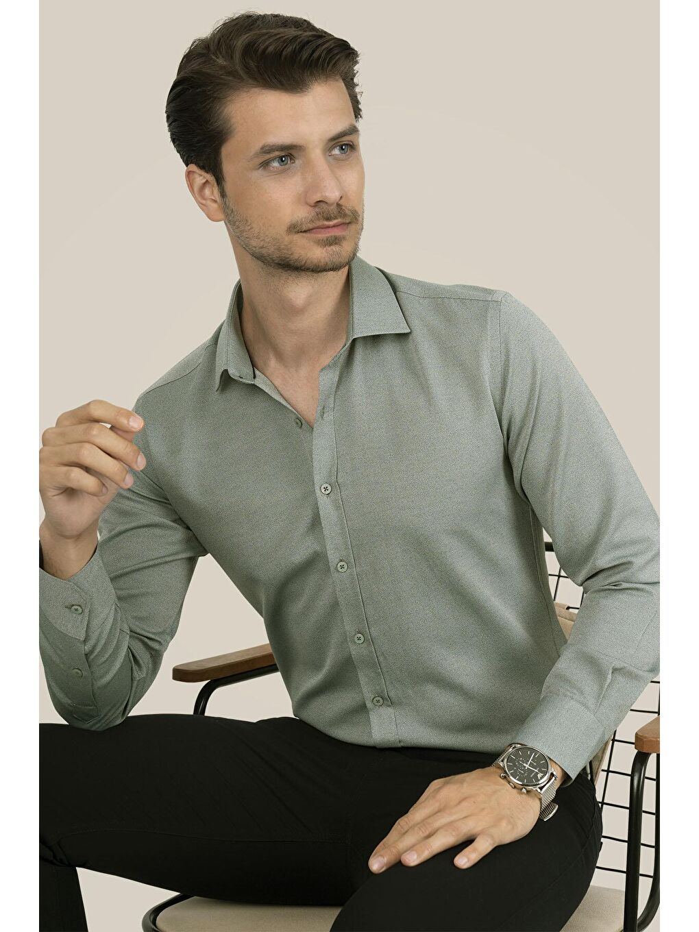 Etikmen Turkuaz Su Yeşili Slimfit Erkek Gömlek - 2
