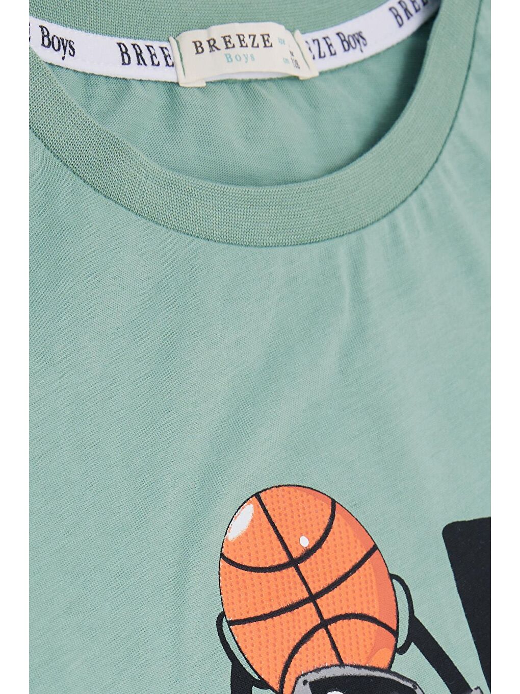 Erkek Çocuk Tişört Rüya Takım Temalı Basketçi Robot Baskılı Mint Yeşili (4-8 Yaş)-2