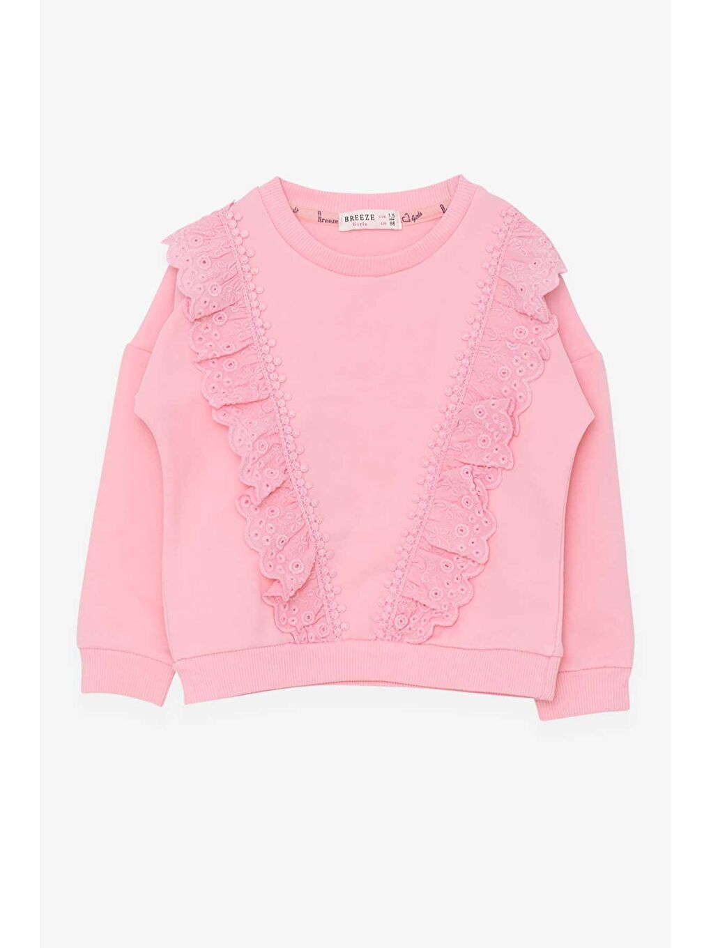 Breeze Pudra Pembe Kız Bebek Sweatshirt Güpürlü Pudra (1.5-2 Yaş)