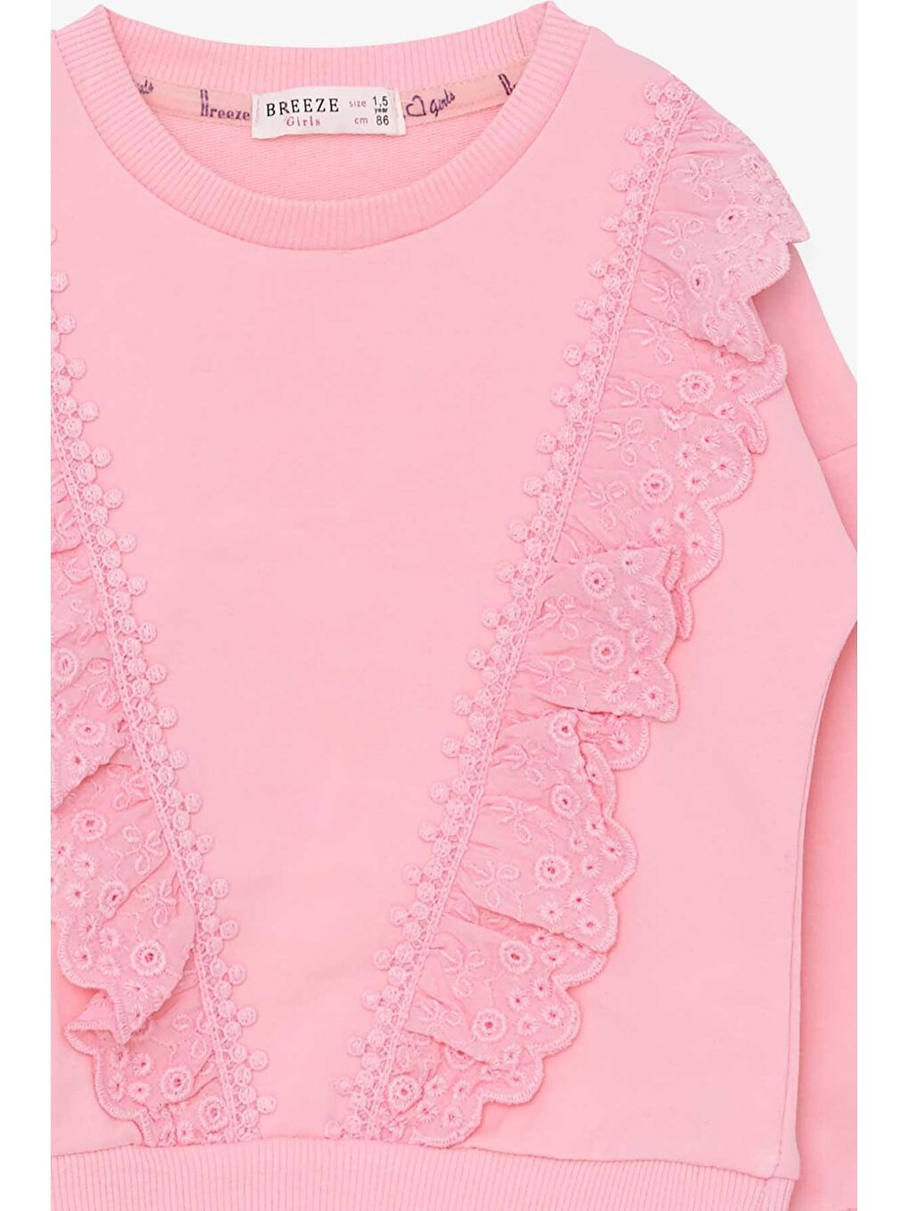 Breeze Pudra Pembe Kız Bebek Sweatshirt Güpürlü Pudra (1.5-2 Yaş) - 2