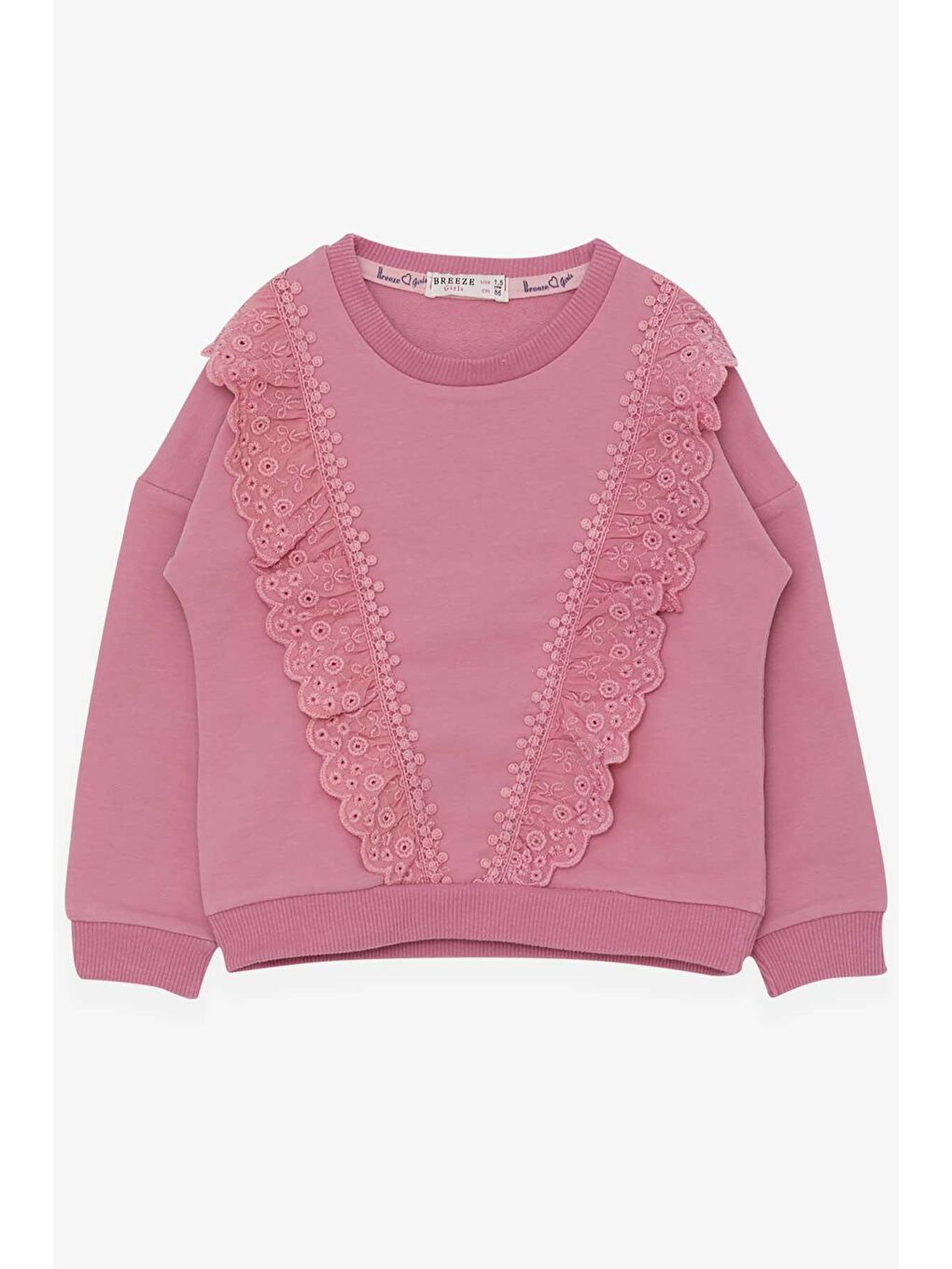 Breeze Gülkurusu Kız Bebek Sweatshirt Güpürlü Gülkurusu (1.5-2 Yaş)